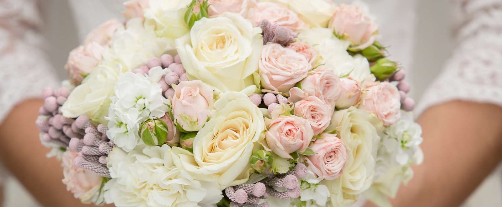 Bride holding a bouquet of flowers